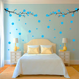 VWAQ Cherry Blossom Tree Branch Wall Decal - Flowers and Leaves Living Room Decor - 96 PCS - VWAQ Vinyl Wall Art Quotes and Prints