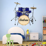 VWAQ Custom Drum Set Wall Sticker - Personalized Decal Music Kids Musician Decor - HOL29 - VWAQ Vinyl Wall Art Quotes and Prints