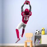 VWAQ Personalized Football Player Wall Decal - Custom Name Sports Wall Sticker Peel and Stick - HOL30 - VWAQ Vinyl Wall Art Quotes and Prints