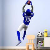 VWAQ Personalized Football Player Wall Decal - Custom Name Sports Wall Sticker Peel and Stick - HOL30 - VWAQ Vinyl Wall Art Quotes and Prints