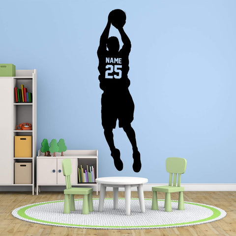 VWAQ Basketball Name Decals for Boys Room - Personalized Sports Vinyl Sticker Custom Kids Room Decor - CS14 - VWAQ Vinyl Wall Art Quotes and Prints