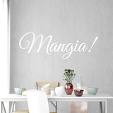 VWAQ Mangia Wall Decal - Eat Kitchen Sticker - Italian Quotes Decor - VWAQ Vinyl Wall Art Quotes and Prints