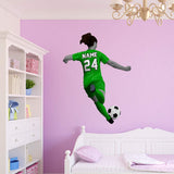 VWAQ Personalized Girl Soccer Player Wall Decal - Custom Name Sports Sticker Decor - HOL32 - VWAQ Vinyl Wall Art Quotes and Prints