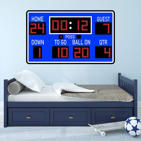 VWAQ Football Scoreboard Wall Sticker - Peel and Stick Sports Decor Vinyl Decal - PAS30 - VWAQ Vinyl Wall Art Quotes and Prints