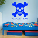 VWAQ Custom Skull and Crossbones Wall Decal - Jolly Roger Vinyl Sticker Personalized Decor - CS16 - VWAQ Vinyl Wall Art Quotes and Prints
