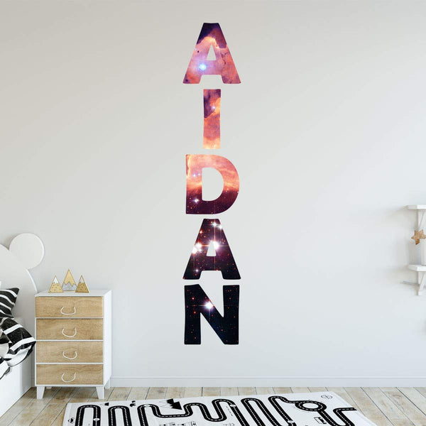 VWAQ Custom Galaxy Name Wall Sticker Personalized Kids Room Space Decal - Vertical-GN9 - VWAQ Vinyl Wall Art Quotes and Prints