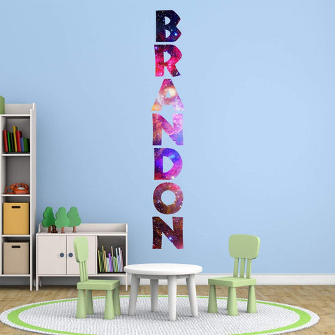 VWAQ Custom Vertical Wall Decal - Name Stickers for Kids Personalized Nebula - Vertical-GN13 - VWAQ Vinyl Wall Art Quotes and Prints