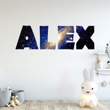 VWAQ Outer Space Galaxy Personalized Name Wall Decal - Horizontal-GN14 - VWAQ Vinyl Wall Art Quotes and Prints