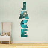 VWAQ Personalized Galaxy Nursery Wall Decal - Custom Name Space Letters Kids Room Sticker Decor - Vertical-GN25 - VWAQ Vinyl Wall Art Quotes and Prints