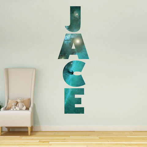 VWAQ Personalized Galaxy Nursery Wall Decal - Custom Name Space Letters Kids Room Sticker Decor - Vertical-GN25 - VWAQ Vinyl Wall Art Quotes and Prints