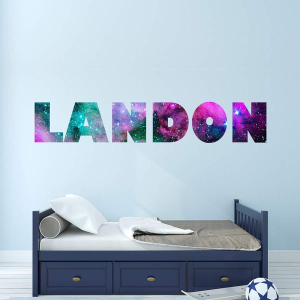 VWAQ Custom Wall Decals for Kids Rooms Galaxy Name Sticker Space Nebula Art - Horizontal-GN26 - VWAQ Vinyl Wall Art Quotes and Prints