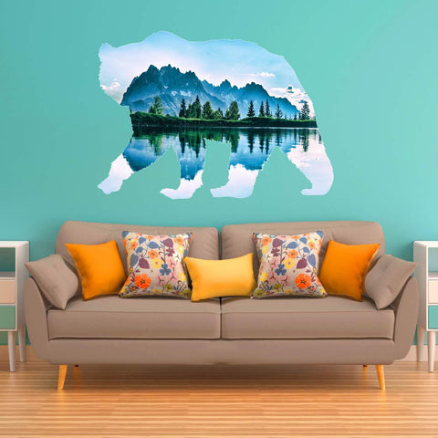 VWAQ Natural Bear Peel and Stick Wall Sticker - Large Animal Wall Decal - SC02 - VWAQ Vinyl Wall Art Quotes and Prints