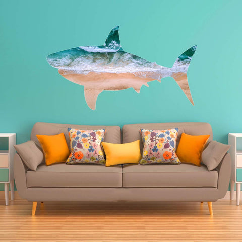 VWAQ Great White Shark Wall Art Decal - Ocean Wall Sticker Sea Theme Beach Decor - SC05 - VWAQ Vinyl Wall Art Quotes and Prints