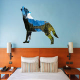 VWAQ Lake View Wall Decal - Howling Wolf Wall Art Peel and Stick Animal - SC11 - VWAQ Vinyl Wall Art Quotes and Prints