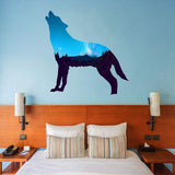 VWAQ Howling Wolf Night Sky Wall Decal - Scenery Sticker Nature Decor - SC14 - VWAQ Vinyl Wall Art Quotes and Prints