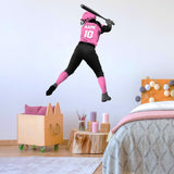 VWAQ Custom Girls Softball Wall Decals with Name - Personalized Baseball Wall Sticker Sports Decor - HOL39 - VWAQ Vinyl Wall Art Quotes and Prints