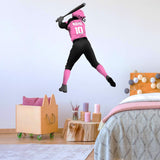 VWAQ Custom Girls Softball Wall Decals with Name - Personalized Baseball Wall Sticker Sports Decor - HOL39 - VWAQ Vinyl Wall Art Quotes and Prints