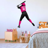 VWAQ Custom Girls Softball Wall Decals with Name - Personalized Baseball Wall Sticker Sports Decor - HOL39 - VWAQ Vinyl Wall Art Quotes and Prints