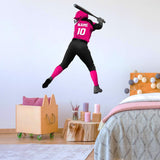 VWAQ Custom Girls Softball Wall Decals with Name - Personalized Baseball Wall Sticker Sports Decor - HOL39 - VWAQ Vinyl Wall Art Quotes and Prints