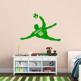 VWAQ Personalized Soccer Player Wall Decal Custom Name Boys Room Sports Decor - CS17 - VWAQ Vinyl Wall Art Quotes and Prints