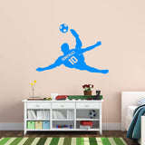 VWAQ Personalized Soccer Player Wall Decal Custom Name Boys Room Sports Decor - CS17 - VWAQ Vinyl Wall Art Quotes and Prints