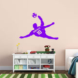 VWAQ Personalized Soccer Player Wall Decal Custom Name Boys Room Sports Decor - CS17 - VWAQ Vinyl Wall Art Quotes and Prints