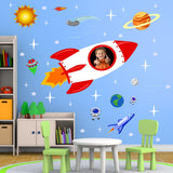 Custom Rocket Ship Kids Peel and Stick Decals - 46 PCS VWAQ - HOL46