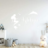 Mermaid Wall Decals with Custom Name Girls Room Decor VWAQ - CS19