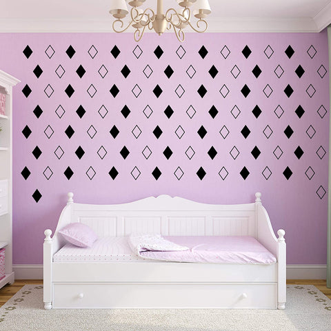 VWAQ Diamond Shape Wall Decals Peel and Stick Patterns Stickers Decor - V1 100 Pcs