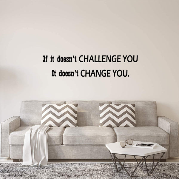 If It Doesn't Challenge You It Doesn't Change You Wall Decal Inspirational Classroom Quotes VWAQ