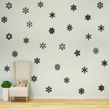 VWAQ Snowflakes Wall Decals for Girls Bedroom Peel and Stick Stickers Winter Theme Decor - 30PCS