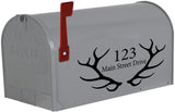 VWAQ Mailbox Decal Antlers Custom Home Address Vinyl Stickers Set of 2 - CMB27