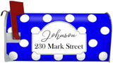 VWAQ Personalized Polka Dot Mailbox Cover Magnetic - Custom Address Mailbox Wrap - PMBM9