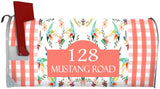 Custom Address Mailbox Magnet - Personalized Mailbox Covers Magnetic Floral Plaid VWAQ - PMBM11