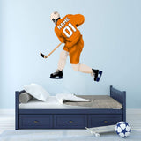 Personalized Hockey Player Wall Sticker - Custom Name Sports Wall Decal for Boys VWAQ - HOL51
