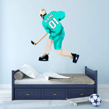 Personalized Hockey Player Wall Sticker - Custom Name Sports Wall Decal for Boys VWAQ - HOL51