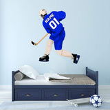 Personalized Hockey Player Wall Sticker - Custom Name Sports Wall Decal for Boys VWAQ - HOL51