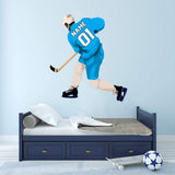 Personalized Hockey Player Wall Sticker - Custom Name Sports Wall Decal for Boys VWAQ - HOL51