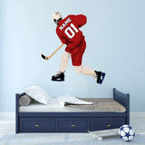 Personalized Hockey Player Wall Sticker - Custom Name Sports Wall Decal for Boys VWAQ - HOL51