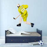 Personalized Hockey Player Wall Sticker - Custom Name Sports Wall Decal for Boys VWAQ - HOL51