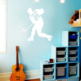 Hockey Player Wall Decal Personalized - Custom Name Sports Wall Sticker for Boys Room VWAQ - CS23