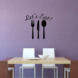 VWAQ- Let's Eat Dining Room Wall Decals Kitchen Sayings Vinyl Letters Quotes