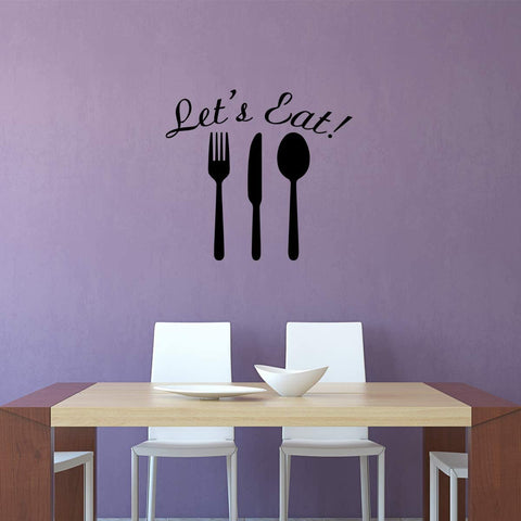 VWAQ- Let's Eat Dining Room Wall Decals Kitchen Sayings Vinyl Letters Quotes