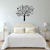 VWAQ Vinyl Wall Decal Tree with Birds Branches Decor Stickers Living Room Leaves Nursery Art - V1