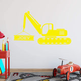 Personalized Excavator Wall Decal Construction Truck Boys Room VWAQ - CS26