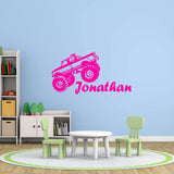 Personalized Monster Size Big Trucks with Personalized Name Wall Decal VWAQ CS29