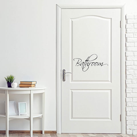 VWAQ Bathroom Door Decal Vinyl Sticker Restroom Decor Home Decorations