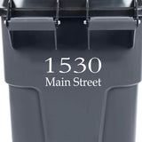 VWAQ Custom Garbage Can Decal Personalized Trash Bin Decor Address Vinyl Sticker - TC15