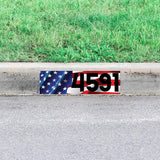 VWAQ Custom USA Curb Address Sticker American Flag House Numbers Decal Patriotic Outdoor Decor Personalized Wrap - PCCD1