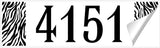Customized Curb Number Decal Zebra Pattern Personalized Home Address Vinyl Sticker VWAQ - PCCD6